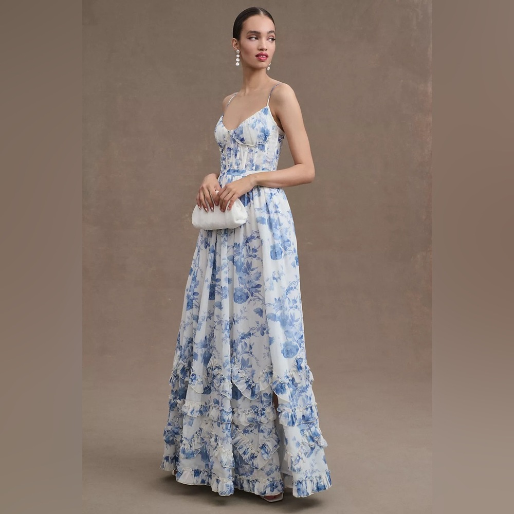 V. Chapman Carmen Dress in Provencal Blue Floral NWT - 6